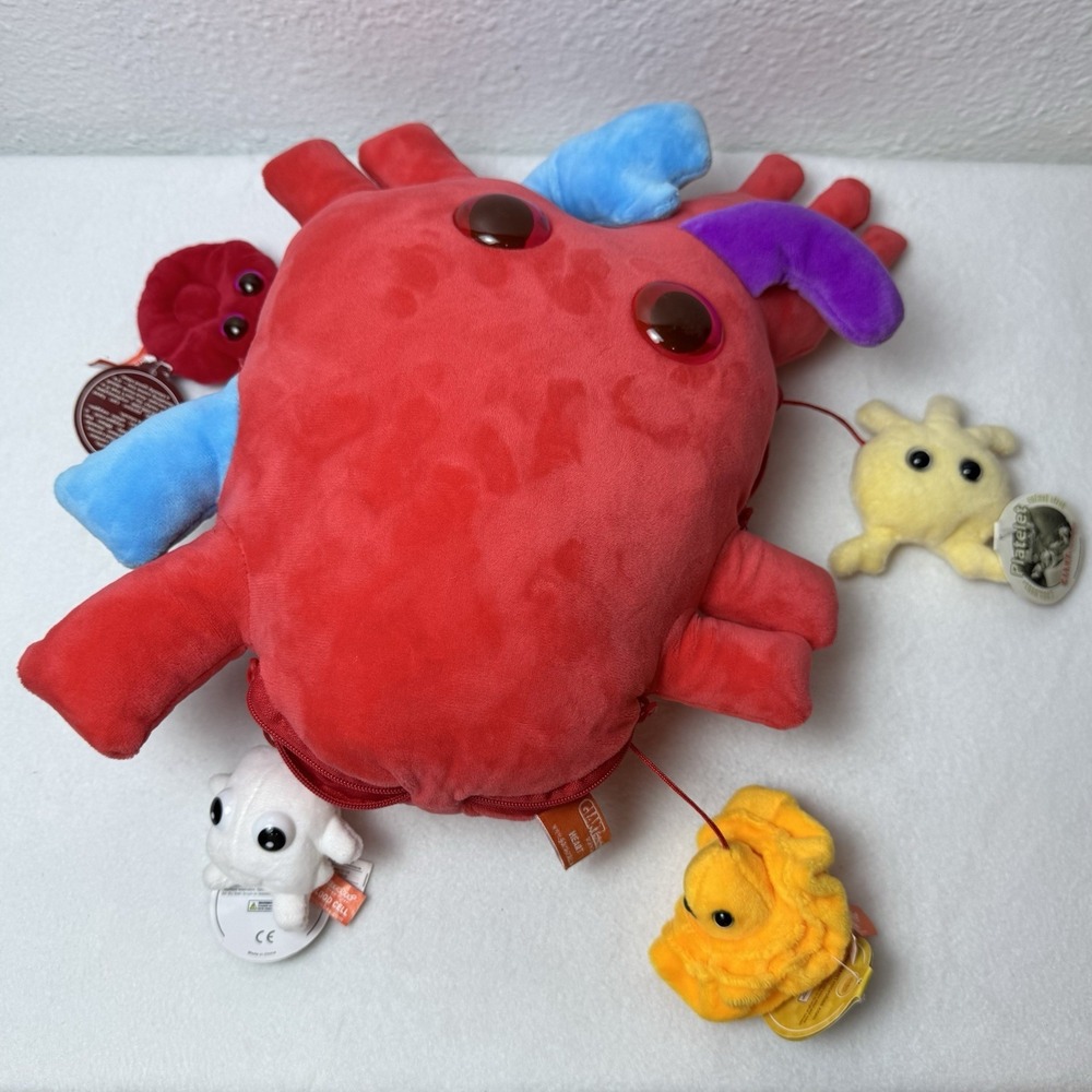 GIANT MICROBES HEART Plush With Minis‎ Plasma Platelet White Red Blood Cell